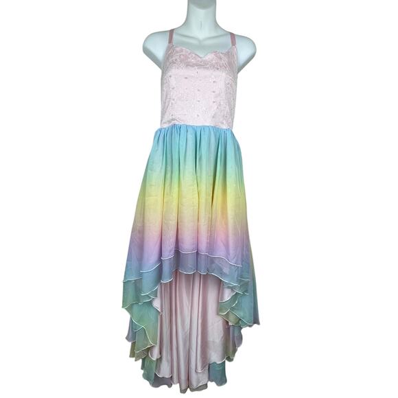 NWT The Carriage House Cosplay High-Low Dress XS Pastel Pink Fairycore Coquette - Picture 1 of 9